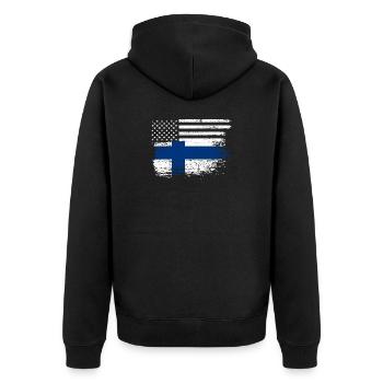 Drapeau américain de la Finlande - Veste à capuche bio Premium Unisexe - noir - Dos - Nico (187cm)