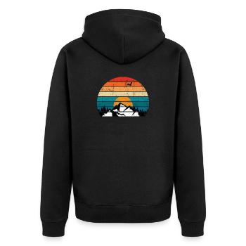 Silhouette rétro Sunset Peak - Veste à capuche bio Premium Unisexe - noir - Dos - Nico (187cm)