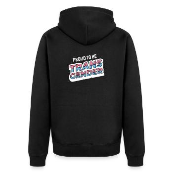 Pride Month - Stolz darauf, Transgender zu sein - Unisex Premium Bio Zip Hoodie - Schwarz - Hinten - Nico (187cm)