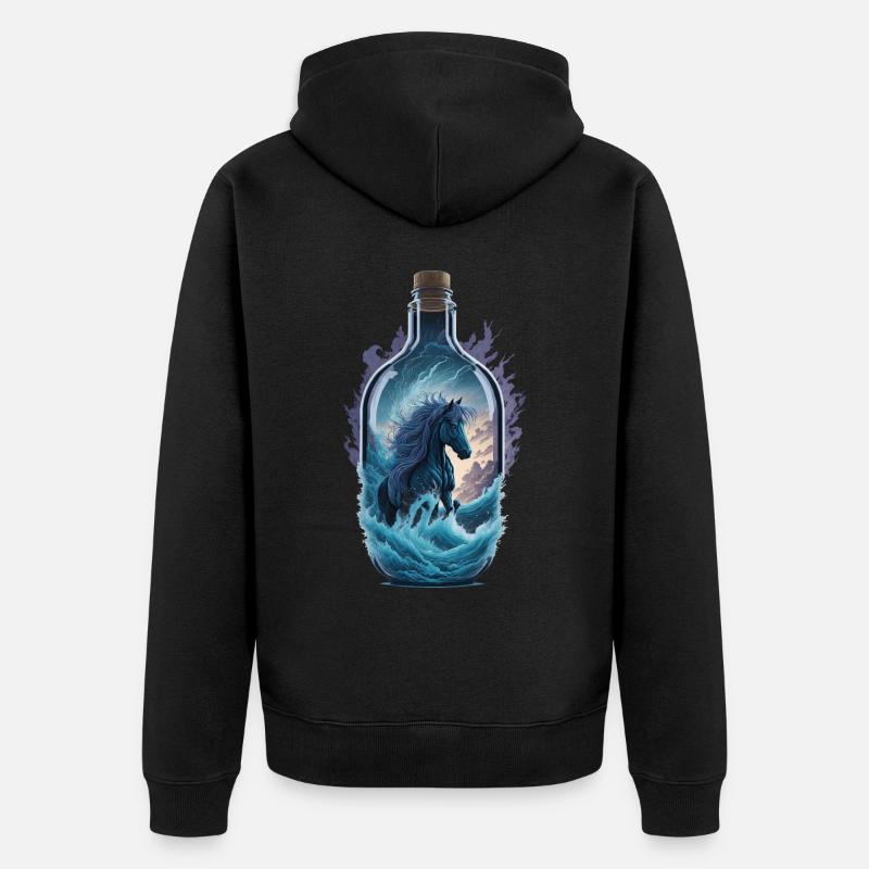 Bouteille de cheval - Veste à capuche bio Premium Unisexe - noir