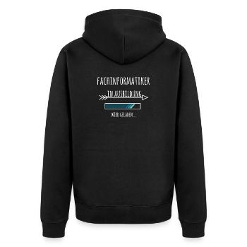 Fachinformatiker Ausbildung Beruf - Unisex Premium Bio Zip Hoodie - Schwarz - Hinten - Nico (187cm)