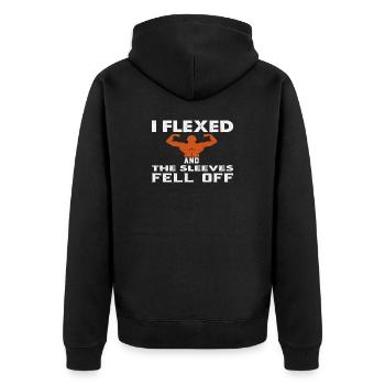 Muscular Armor by Flexing Humor - Unisex Premium Organic Zip Hoodie - black - Back - Nico (187cm)