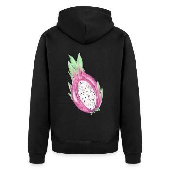 Dragonfruit - Unisex Premium Organic Zip Hoodie - black - Back - Nico (187cm)