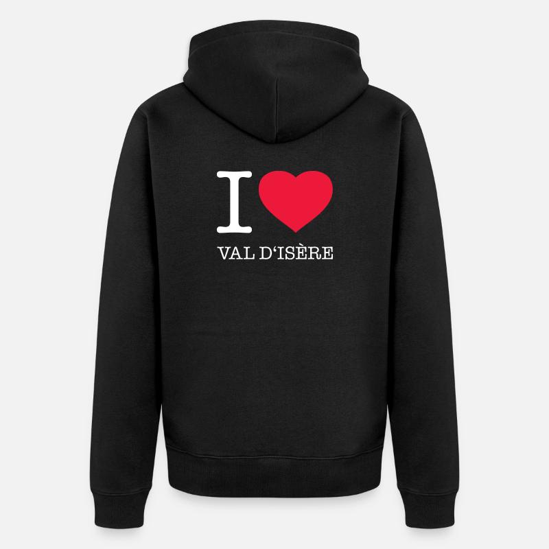 J’ADORE VAL D’ISÈRE - Veste à capuche bio Premium Unisexe - noir