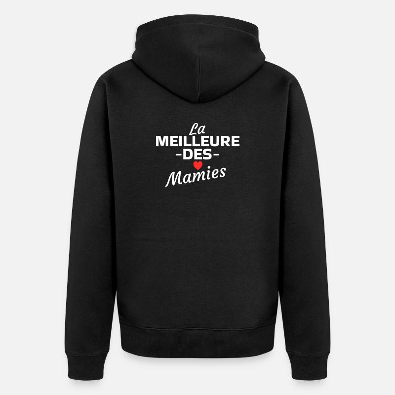 Das Beste unter den Omas - Unisex Premium Bio Zip Hoodie - Schwarz