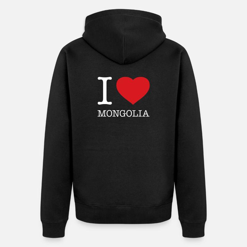 J’ADORE LA MONGOLIE - Veste à capuche bio Premium Unisexe - noir