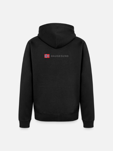 Haugesund Norwegen - Unisex Premium Bio Zip Hoodie - Schwarz