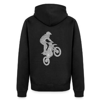 Dirt Biker Dirt Bike Fingerprint Motocross - Unisex Premium Organic Zip Hoodie - black - Back - Nico (187cm)