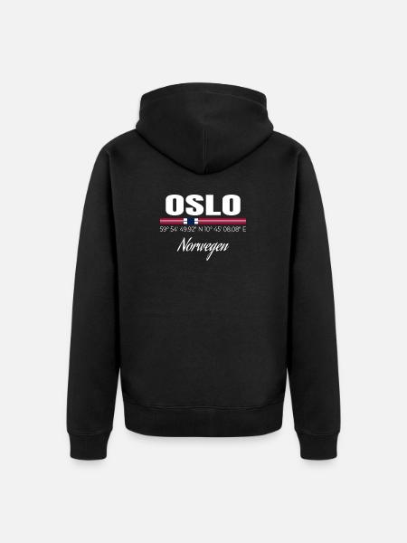 Oslo - Unisex Premium Bio Zip Hoodie - Schwarz