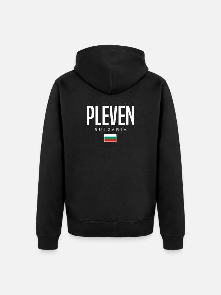 Pleven Bulgaria - Unisex Premium Organic Zip Hoodie - black