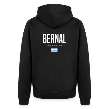 Bernal Argentinien Argentinier - Unisex Premium Bio Zip Hoodie - Schwarz - Hinten - Nico (187cm)