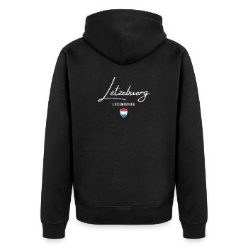 J’adore le Luxembourg, je suis né au Luxembourg - Veste à capuche bio Premium Unisexe - noir - Dos - Nico (187cm)