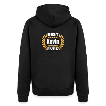 Best Kevin Ever Legend Name Gift - Unisex Premium Organic Zip Hoodie - black - Back - Nico (187cm)