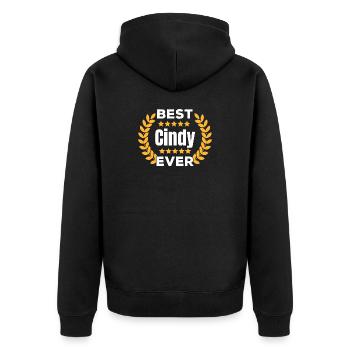 Best Cindy Ever Legend Name Gift - Unisex Premium Organic Zip Hoodie - black - Back - Nico (187cm)