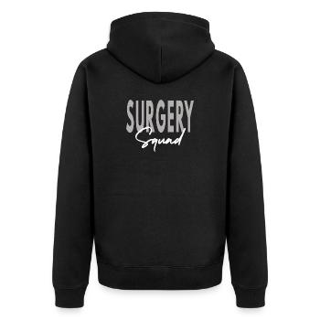 Operationsteam – Medizinisches Team & Abschluss der Krankenpflege - Unisex Premium Bio Zip Hoodie - Schwarz - Hinten - Nico (187cm)