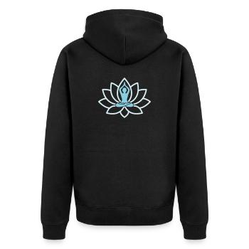 Colorful Lotus Flower Chakra - Unisex Premium Organic Zip Hoodie - black - Back - Nico (187cm)