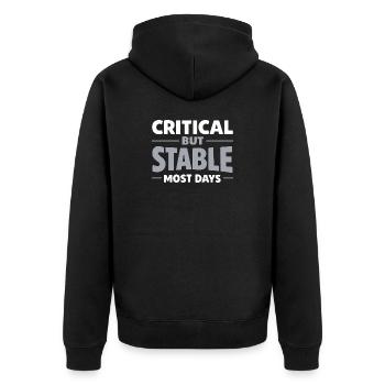 Intensivpflegesanitäter Advanced Emt Als Identity - Unisex Premium Bio Zip Hoodie - Schwarz - Hinten - Nico (187cm)