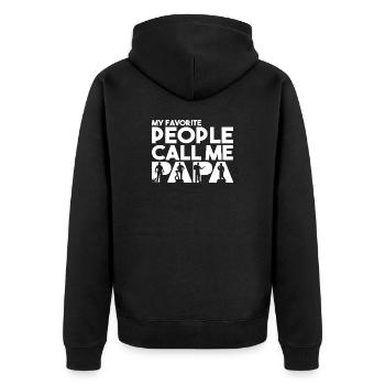 My Favorite People Call Me Papa Mechanic - Unisex Premium Organic Zip Hoodie - black - Back - Nico (187cm)