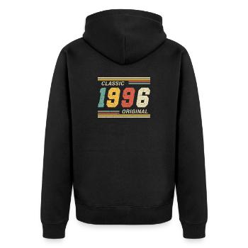 1996 - Classic original - Unisex Premium Organic Zip Hoodie - black - Back - Nico (187cm)