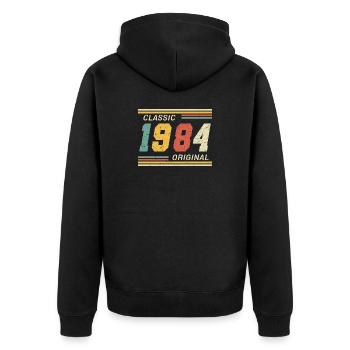 Classique 1984 original 1984 - Veste à capuche bio Premium Unisexe - noir - Dos - Nico (187cm)