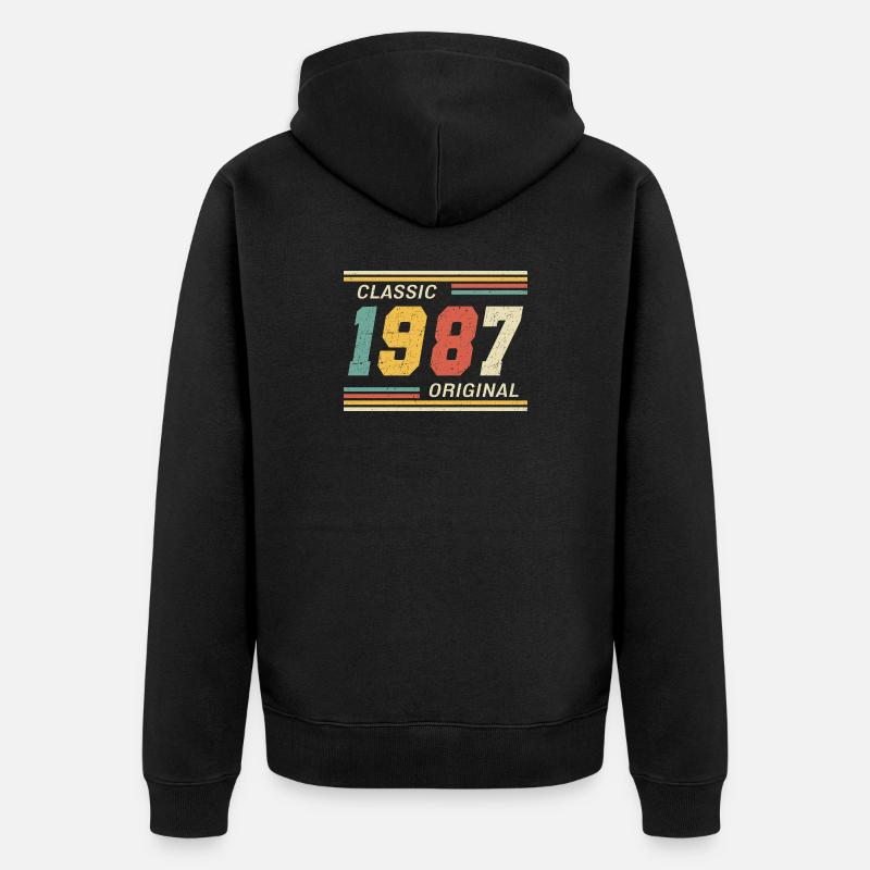 Classic 1987 original 1987 - Unisex Premium Bio Zip Hoodie - Schwarz