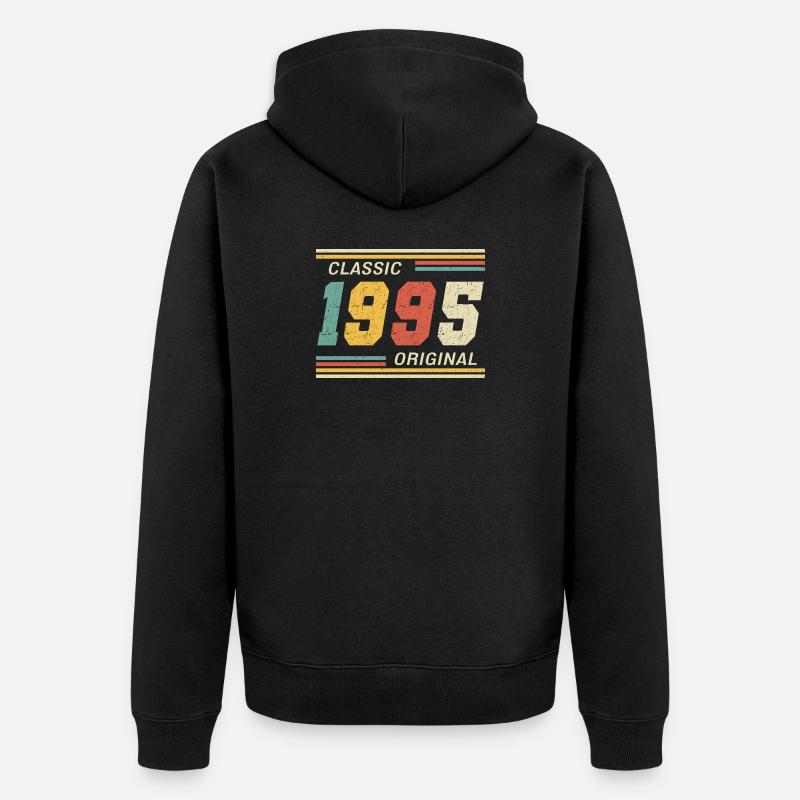 Classic 1995 original 1995 - Unisex Premium Bio Zip Hoodie - Schwarz