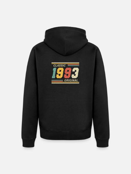 Classic 1993 original 1993 - Unisex Premium Organic Zip Hoodie - black