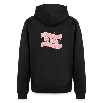 Le féminisme est pour tout le monde - Veste à capuche bio Premium Unisexe - noir - Dos - Nico (187cm)