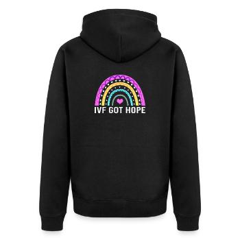 Ivf Retrieval Artificial Insemination Test Tube - Unisex Premium Organic Zip Hoodie - black - Back - Nico (187cm)