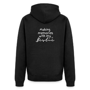 Bestie Memories Handgeschriebene Schrift - Unisex Premium Bio Zip Hoodie - Schwarz - Hinten - Nico (187cm)