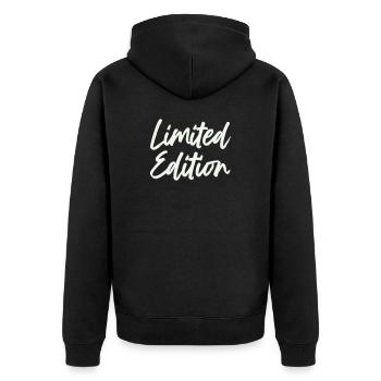 limited_edition- - Unisex Premium Organic Zip Hoodie - black - Back - Nico (187cm)