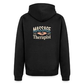  Massage Therapist Retro Motiv für professionelle - Unisex Premium Bio Zip Hoodie - Schwarz - Hinten - Nico (187cm)