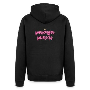 passenger - Unisex Premium Organic Zip Hoodie - black - Back - Nico (187cm)