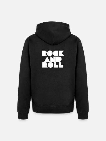 Rock'n'Roll-geometrische Typografie - Unisex Premium Bio Zip Hoodie - Schwarz