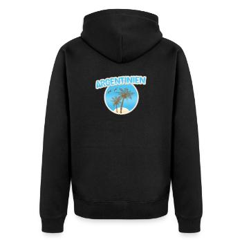 Argentinien als Strand - Unisex Premium Bio Zip Hoodie - Schwarz - Hinten - Nico (187cm)