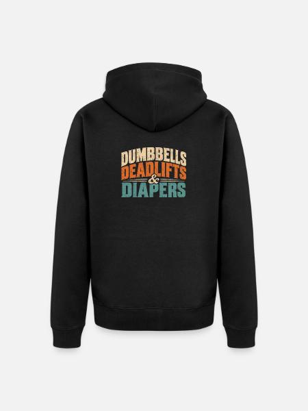 Dumbbells Diapers Laugh Tee - Unisex Premium Bio Zip Hoodie - Schwarz