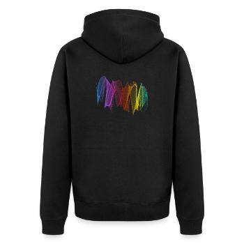 Lignes abstraites Design 07 - Veste à capuche bio Premium Unisexe - noir - Dos - Nico (187cm)