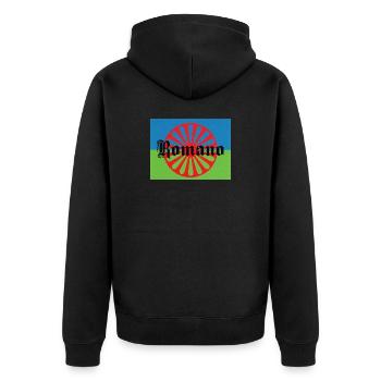 Lennyromanoflag - Unisex Premium Bio Zip Hoodie - Schwarz - Hinten - Nico (187cm)
