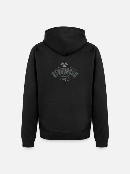 Stockholm 2-fäger - Unisex Premium Organic Zip Hoodie - black