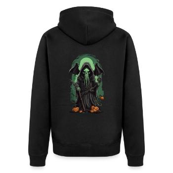 Grim Reaper Cthulhu Halloween Monster Design - Veste à capuche bio Premium Unisexe - noir - Dos - Nico (187cm)