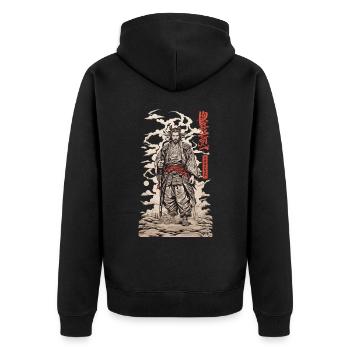 Rétro Samurai Vintage Kanji Movie Poster Art - Veste à capuche bio Premium Unisexe - noir - Dos - Nico (187cm)