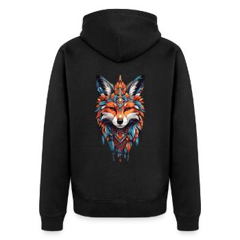 Fox Mandala Yoga Zen Spiritualité Méditation - Veste à capuche bio Premium Unisexe - noir - Dos - Nico (187cm)