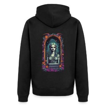 Gothic Bride Aesthetic Occult Retro Design - Unisex Premium Organic Zip Hoodie - black - Back - Nico (187cm)