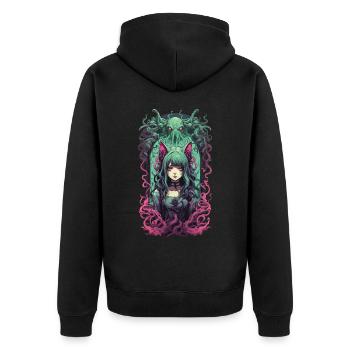Kemonomimi Goth Cat Girl Occulte Otaku Egirl - Veste à capuche bio Premium Unisexe - noir - Dos - Nico (187cm)