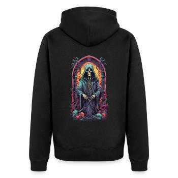 Gothique Grim Reaper sorcières mage oeuvre - Veste à capuche bio Premium Unisexe - noir - Dos - Nico (187cm)