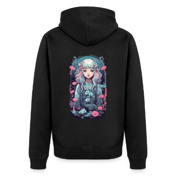 Pastel Goth Anime Sous-marin Gothique Fille - Veste à capuche bio Premium Unisexe - noir - Dos - Nico (187cm)
