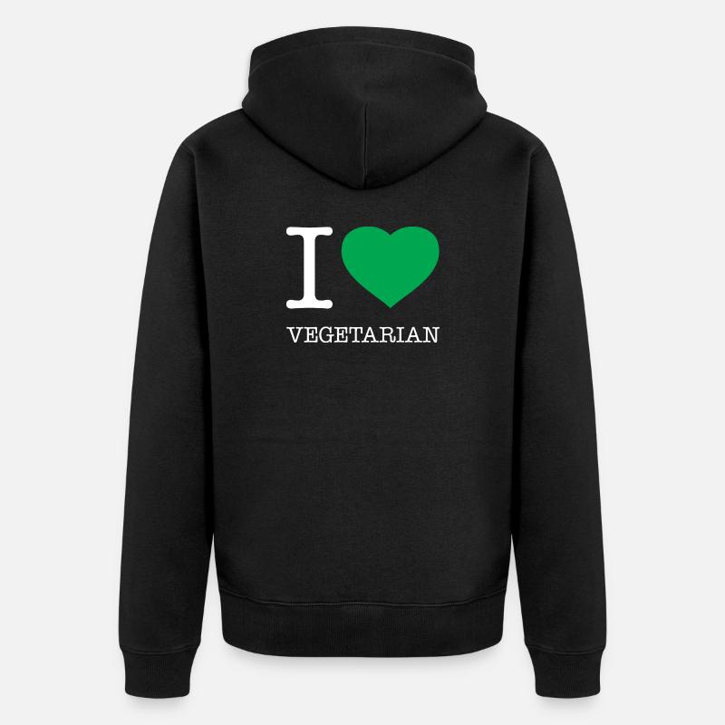 J’ADORE LE VÉGÉTARISME - Veste à capuche bio Premium Unisexe - noir