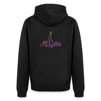 Silhouette de lapin de Pâques avec des œufs de Pâques - Veste à capuche bio Premium Unisexe - noir - Dos - Nico (187cm)