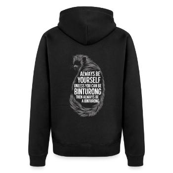 Binturong Bearcat Gift - Unisex Premium Organic Zip Hoodie - black - Back - Nico (187cm)