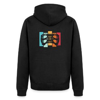 Rétro Racing Sim Formula Volant Logo de voiture vintage - Veste à capuche bio Premium Unisexe - noir - Dos - Nico (187cm)